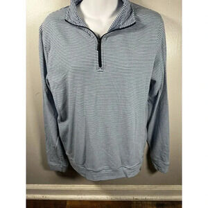 Tasc Pullover Mens medium Blue 1/4 Zip Long Sleeve Performance Top Bamboo Cotton